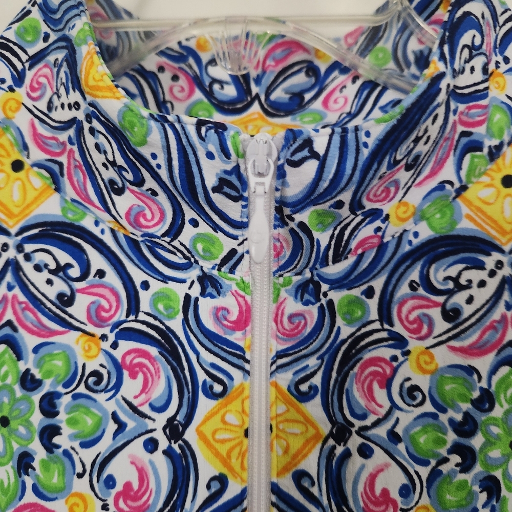 Ibkul Shirt Womens L Blue green Vented Golf Tennis Equestrian - Picture 2 of 9